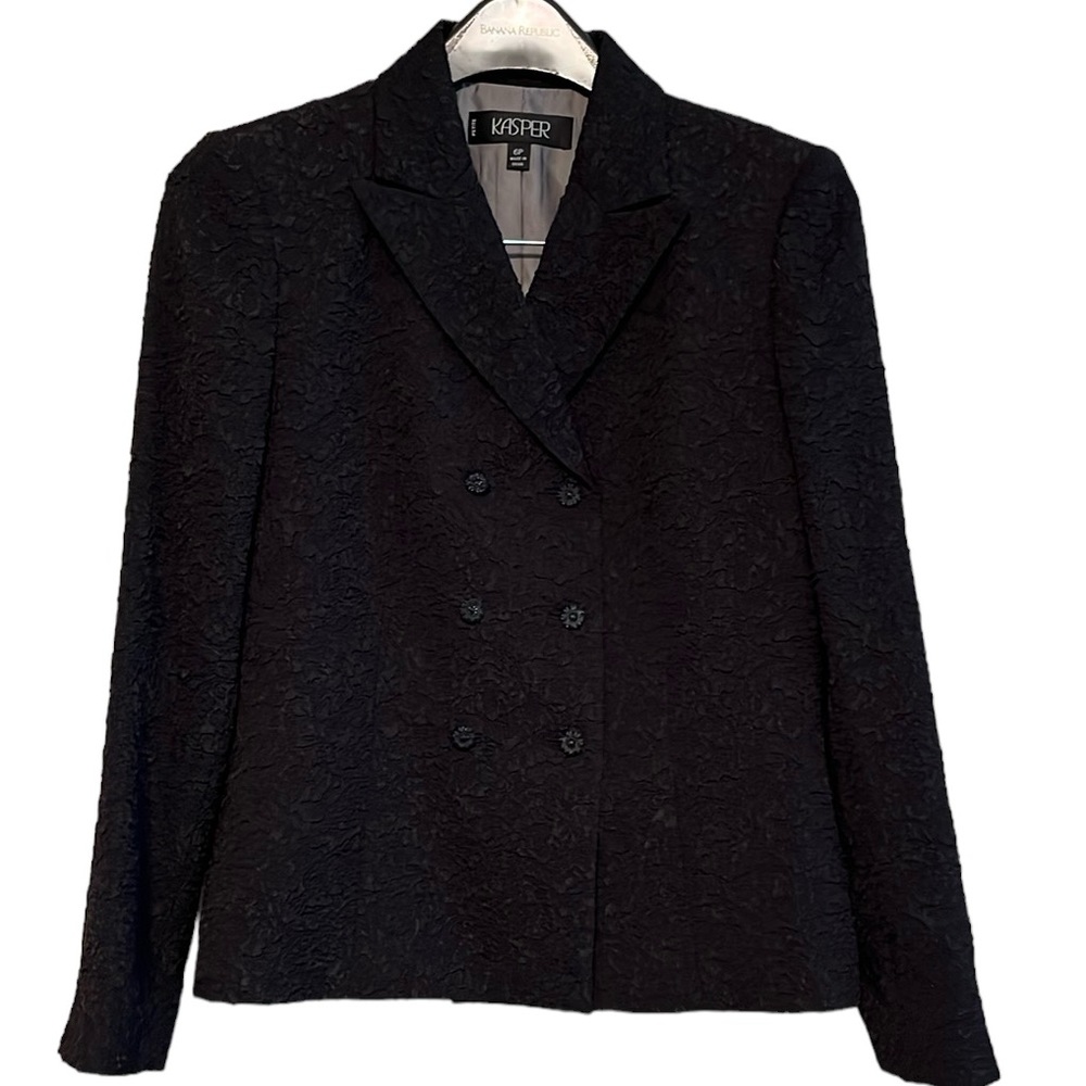 Kasper Double Breasted Brocade Blazer